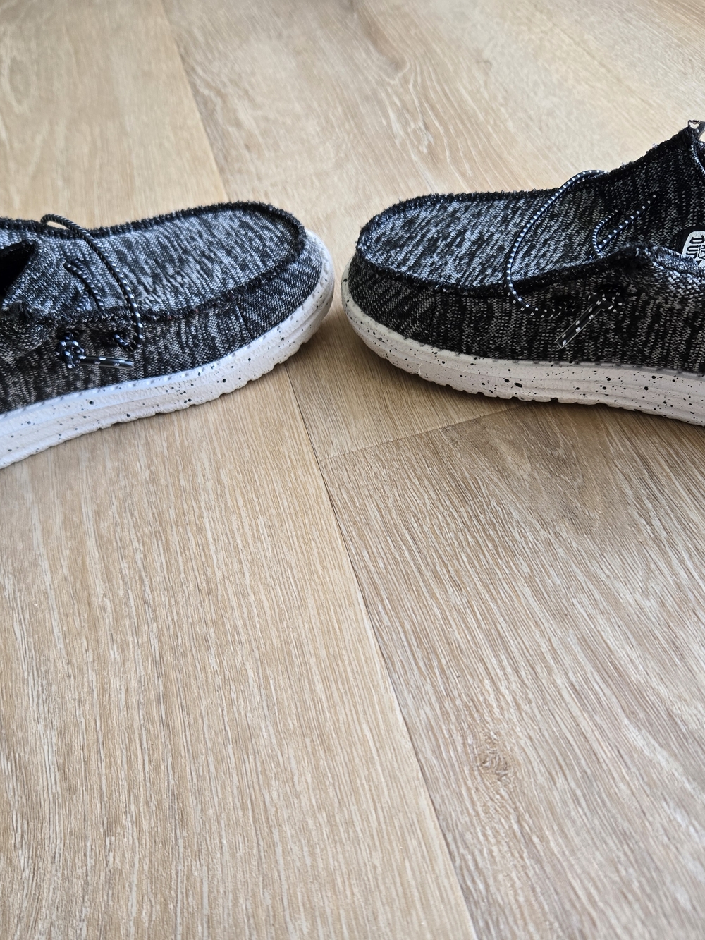 Hey Dude Kids Wally Jr. Slip-On Sneakers in Black Heather - Picture 4 of 6